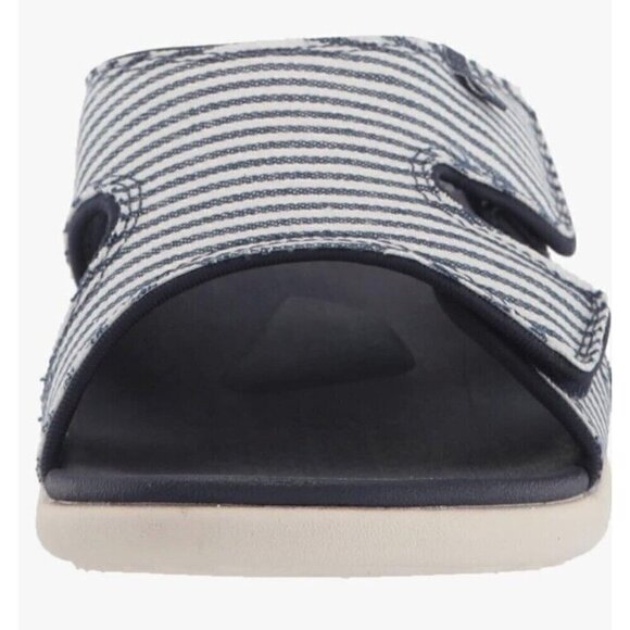 Spenco Nautical Navy Slide Sandal Womens‎ 9 D Arch Support Orthotic New - Picture 2 of 9